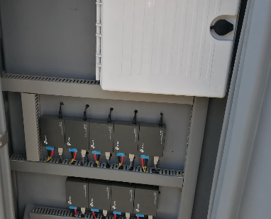 CCTV network switches fitted inside a weather-protected enclosure